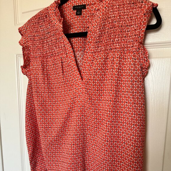 L Ann Taylor Factory Orange Blouse - Picture 1 of 4